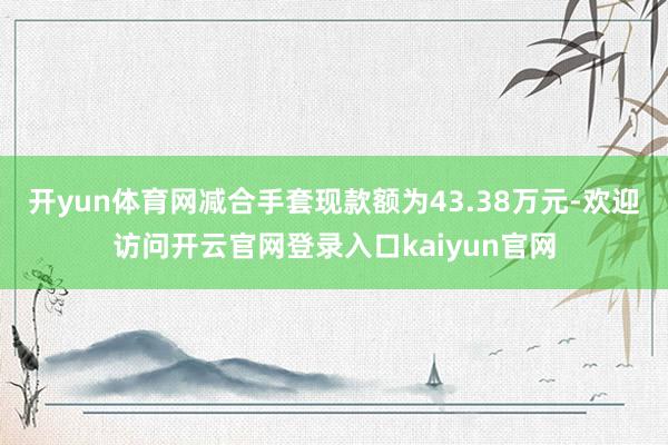 开yun体育网减合手套现款额为43.38万元-欢迎访问开云官网登录入口kaiyun官网