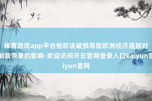 体育游戏app平台他称该破损导致欧洲经济遇到对俄制裁带来的影响-欢迎访问开云官网登录入口kaiyun官网