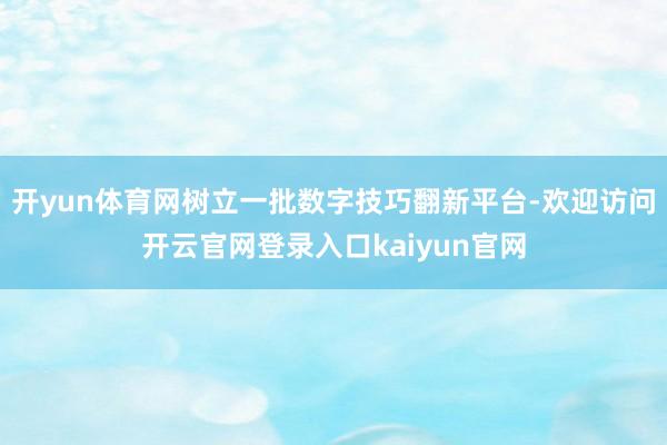 开yun体育网树立一批数字技巧翻新平台-欢迎访问开云官网登录入口kaiyun官网