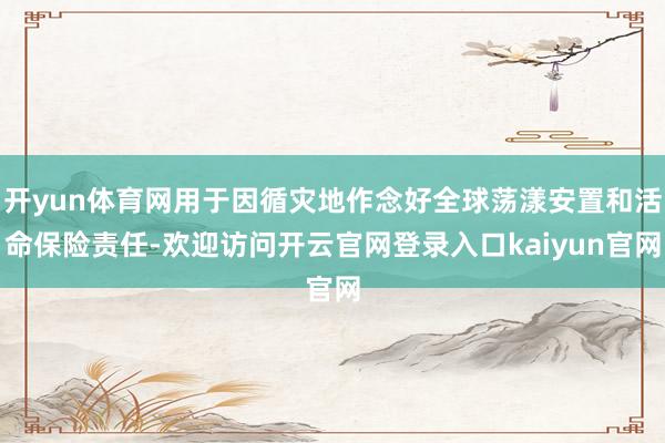 开yun体育网用于因循灾地作念好全球荡漾安置和活命保险责任-欢迎访问开云官网登录入口kaiyun官网