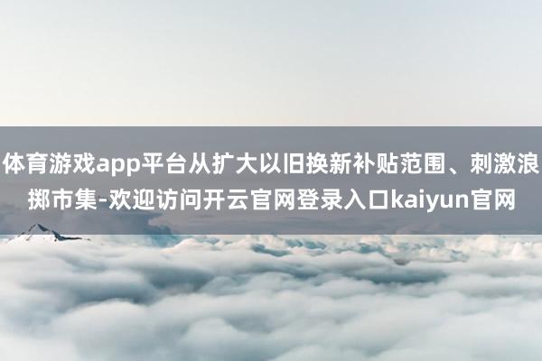体育游戏app平台从扩大以旧换新补贴范围、刺激浪掷市集-欢迎访问开云官网登录入口kaiyun官网